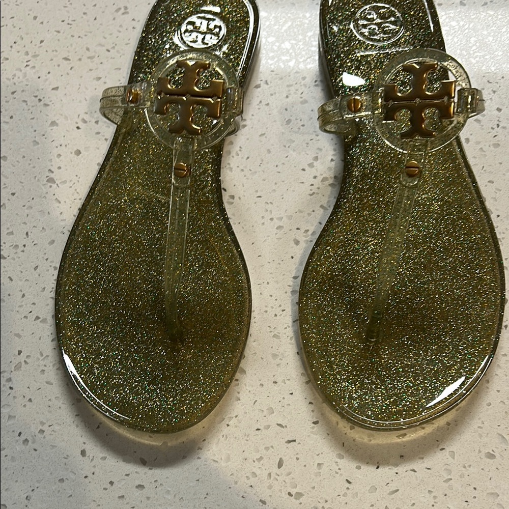 Tory Burch Gold Sandals with Luxurious Finish